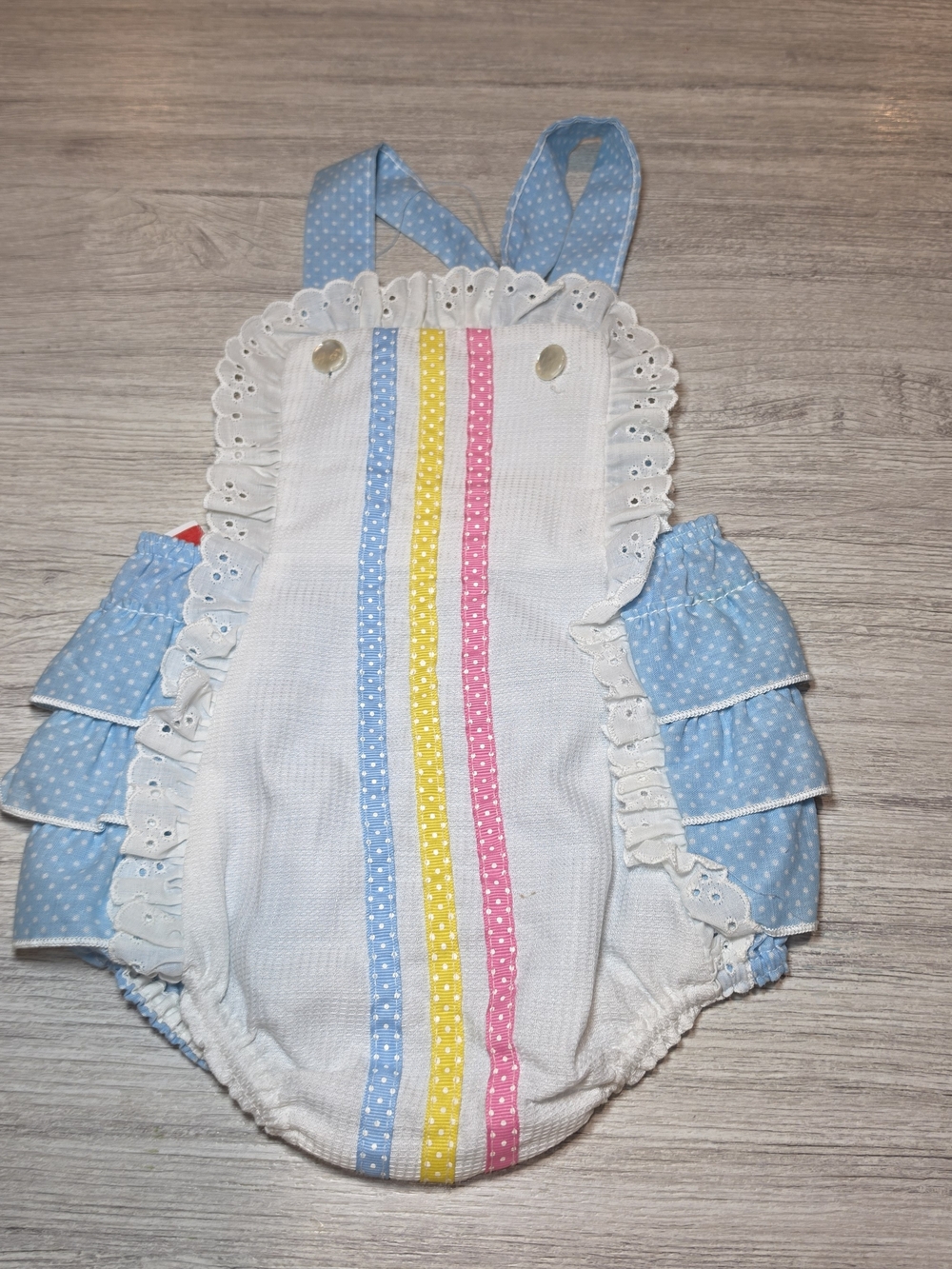 Vintage Stone Apparel Summer Romper Ruffle Butt Baby Girls Size 18 Months